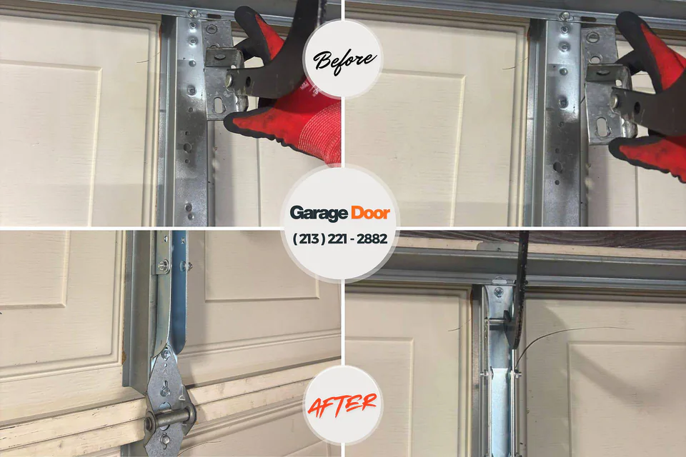 Before and after: garage door repair Jonestown, TX